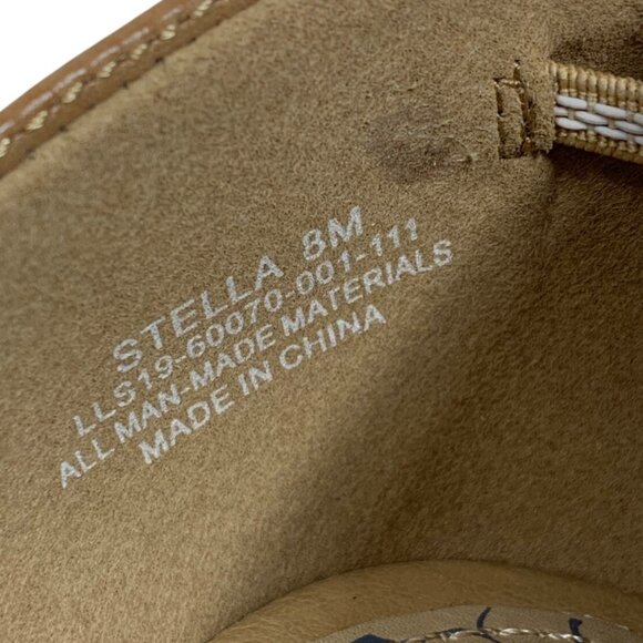 NIB $65 ROYU Stella Shell Wedge Sandal 8M Cork Heel Open-Toe Beige Dress Shoes - Picture 2 of 5